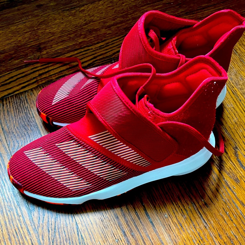 It’s Adidas Hightop Tennis Shoe